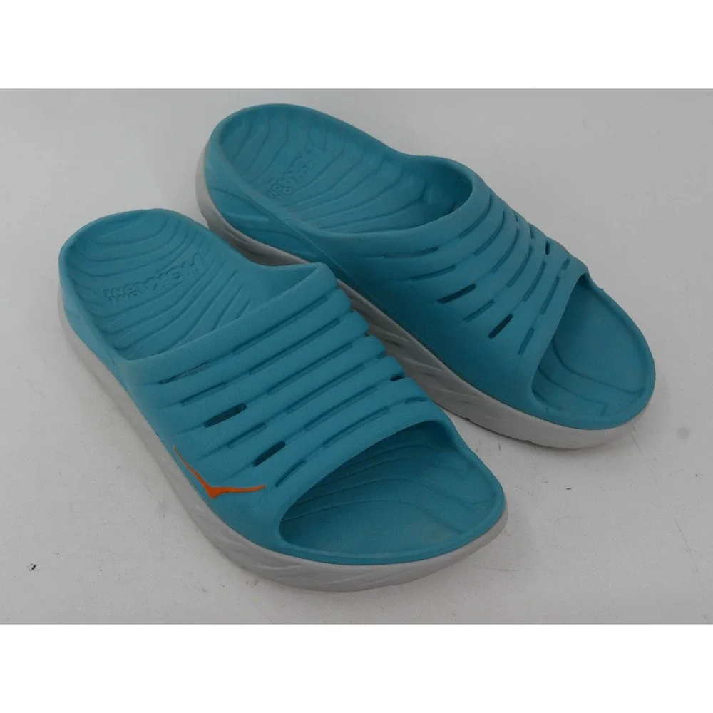 HOKA ONE ONE Ora Recovery Slide Sandals Blue Comfort Cushioned Men's Size 12